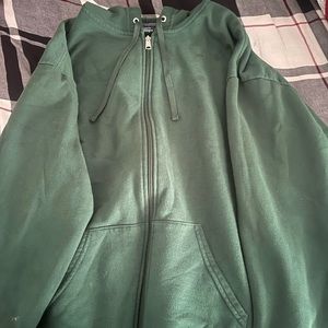 Green zip up jacket